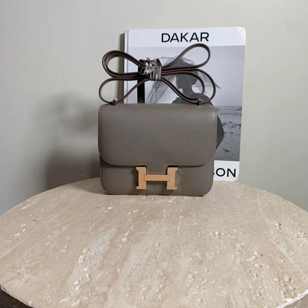 未使用 Hermes/爱马仕 壹臻/锡器灰玫瑰金扣康康1926310867