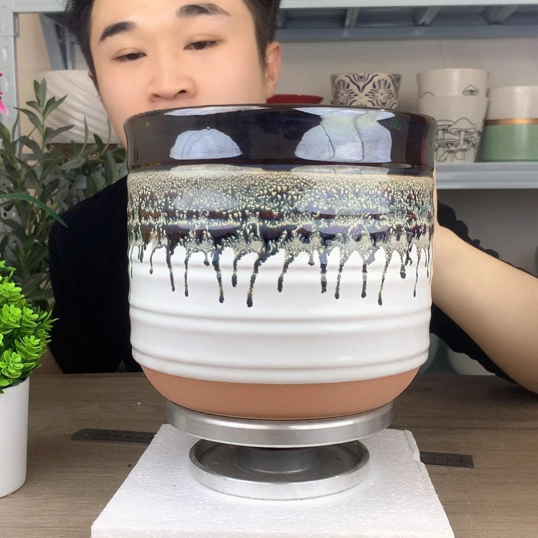 红陶微瑕/黑森林蛋糕花盆19x18一个花盆