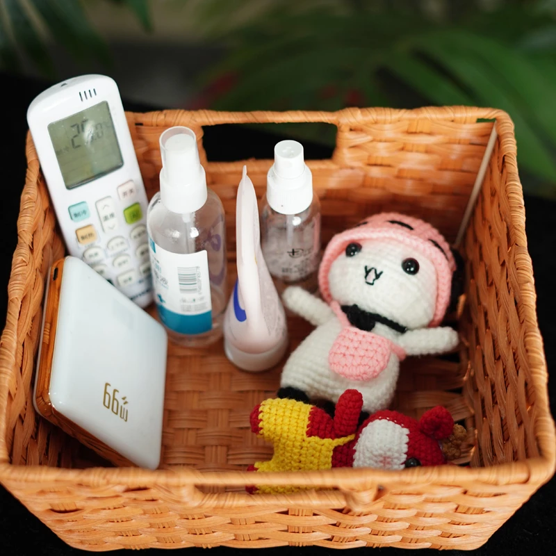 收纳筐玩具零食书本收纳整理盒客厅杂物盒玄关置物架茶几遥控器