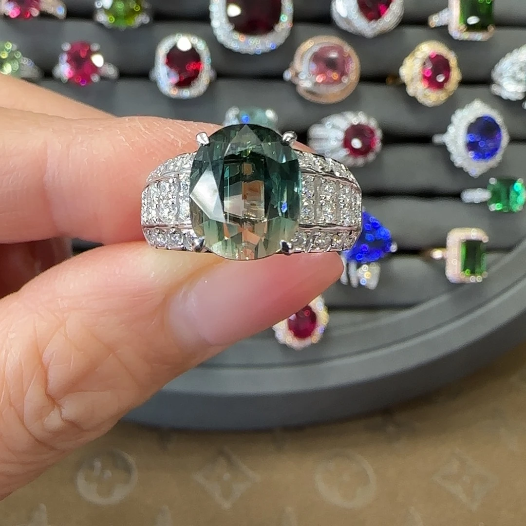 碧玺戒指18K金镶嵌6.69ct