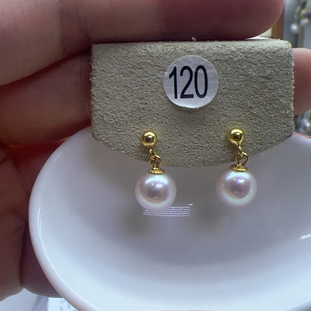 淡水珍珠耳饰银S925镶嵌