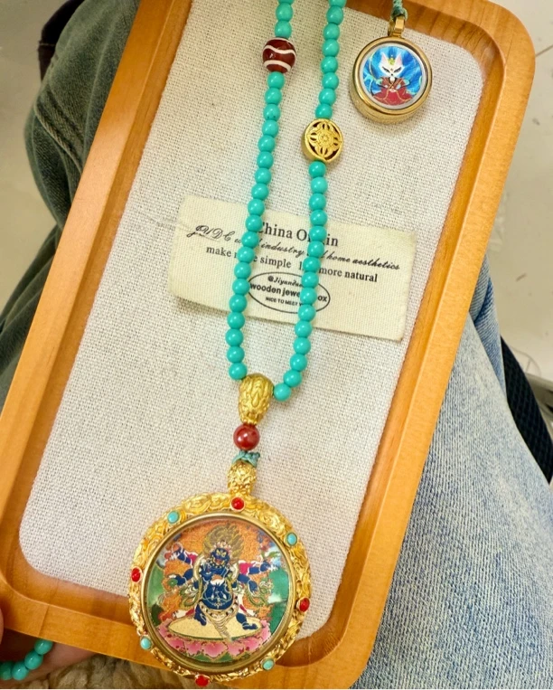 钛钢吊坠 【灰姑娘原创】大黑天六臂玛哈嘎拉松松项链M5958