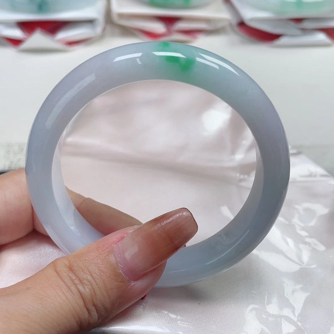 翡翠手镯未镶嵌缅甸翡翠54圈口91