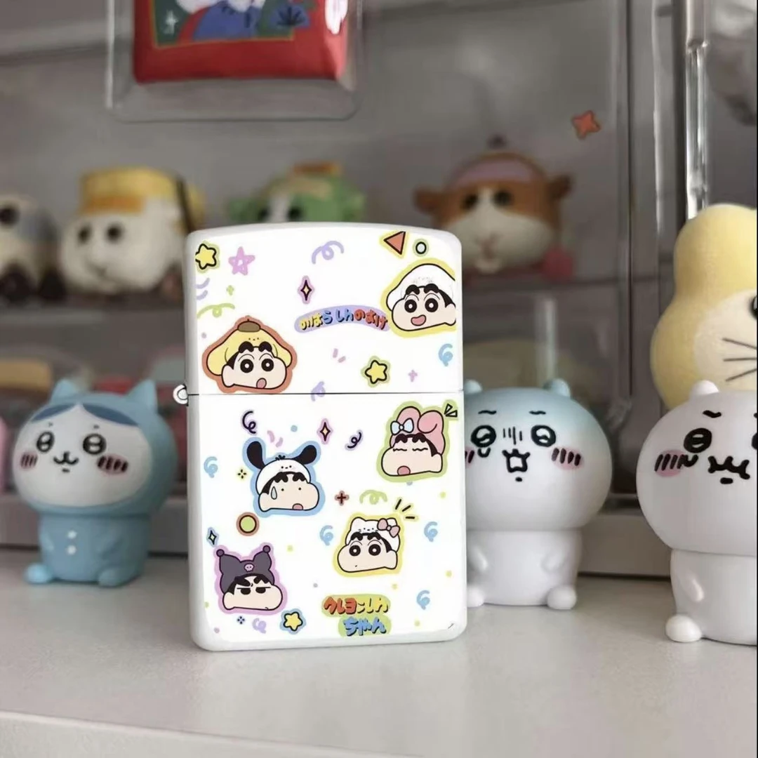 【蜡笔小新】煤油打火机个性高端金属高颜值创意定制打火机翻盖高档
