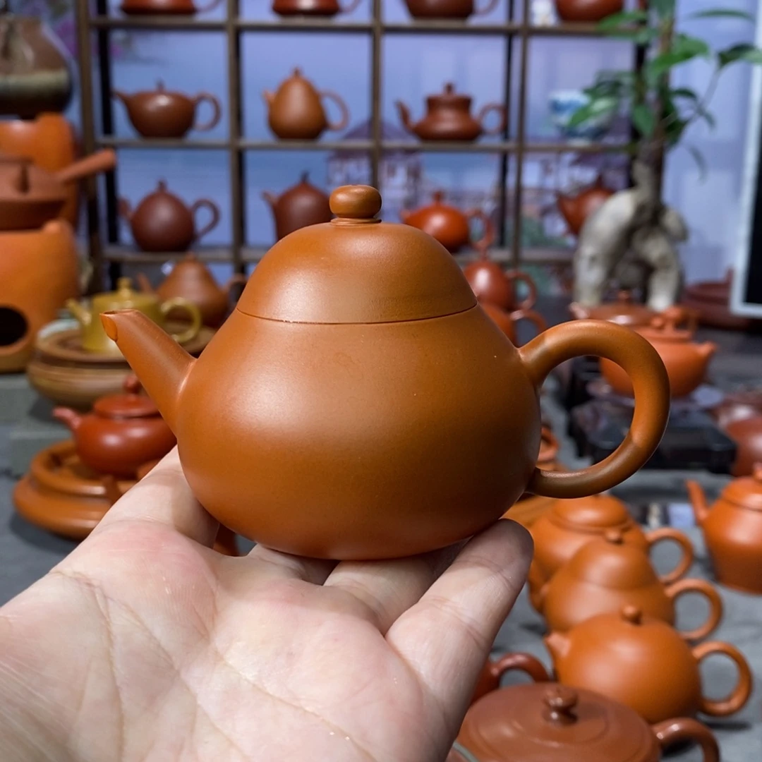 朱泥茶壶陈伟庆鸡蛋黄剑流梨壶120c