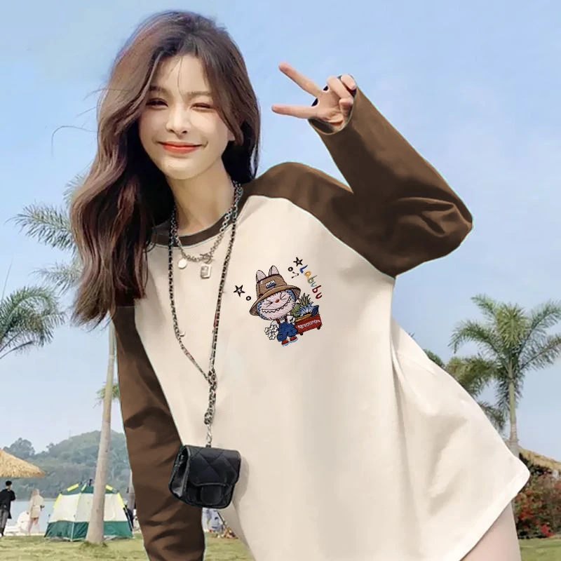 【插肩袖】2025纯棉男女同款纯棉T恤长袖t恤男女夏季ins潮宽松学生