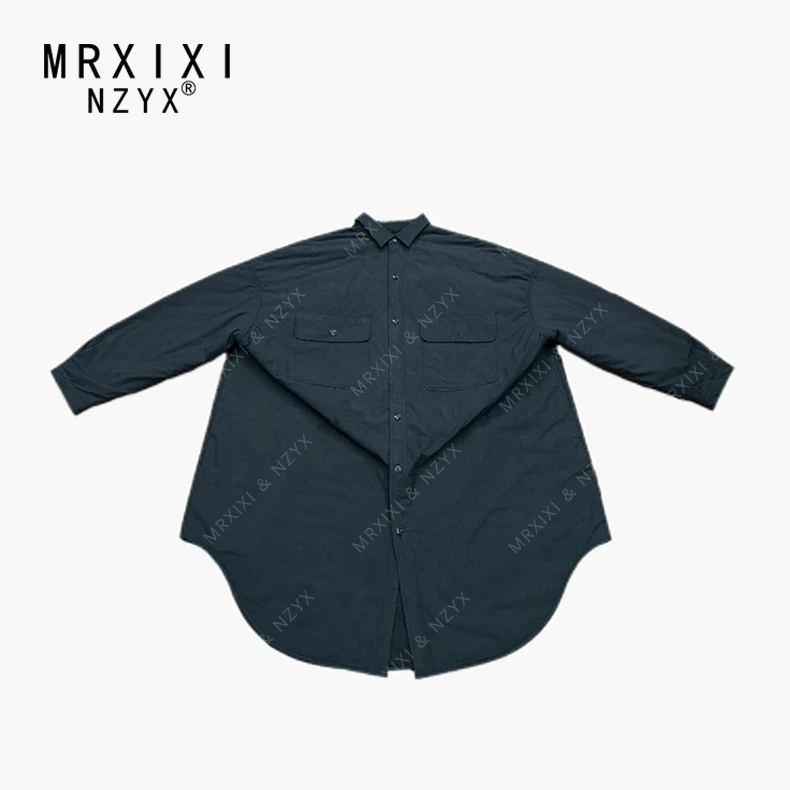 2025秋冬新款小众设计中长款休闲廓形宽松显瘦夹棉风衣棉服外套女