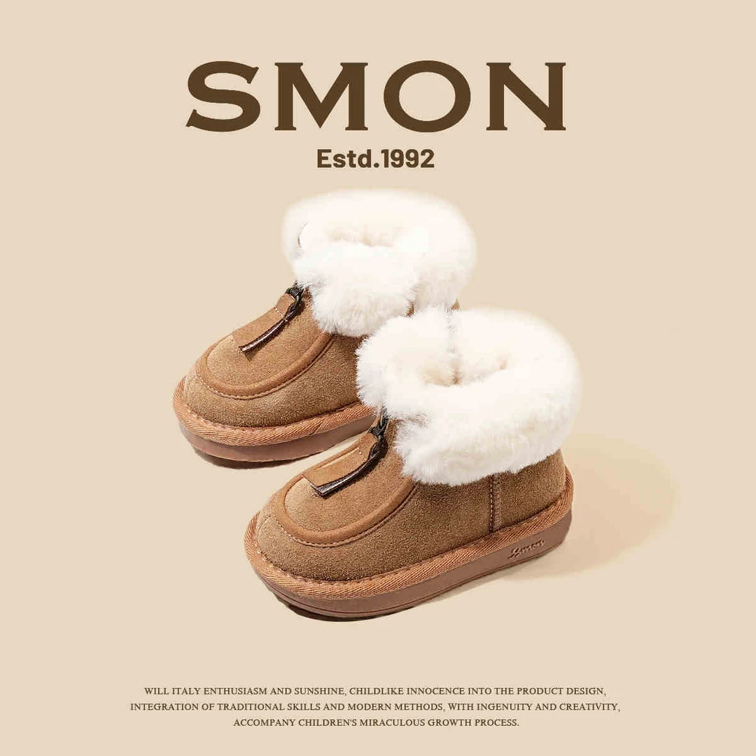 特价儿童雪地靴软底防滑宝宝靴2025冬季新款女小童加绒外穿大棉鞋