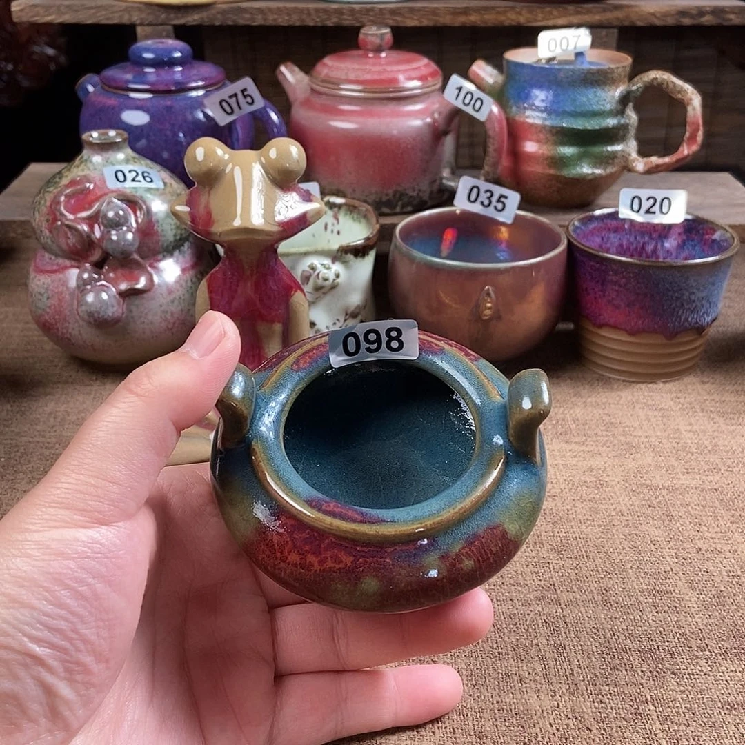 瓷片钧瓷茶壶茶具