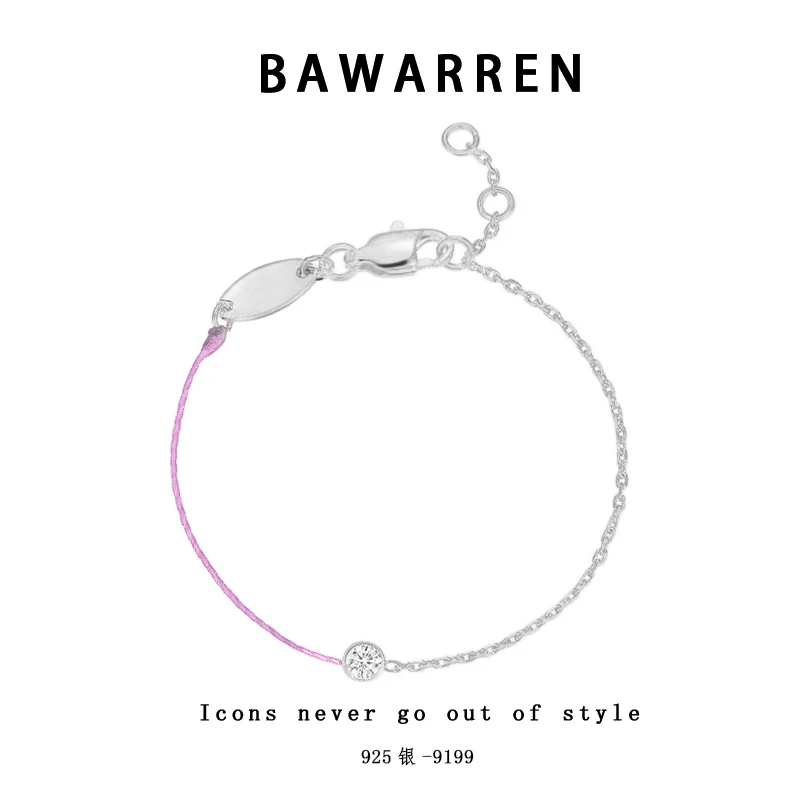 925银合成锆石手链 Bawarren 9199-【星黛露紫】时尚简约手链
