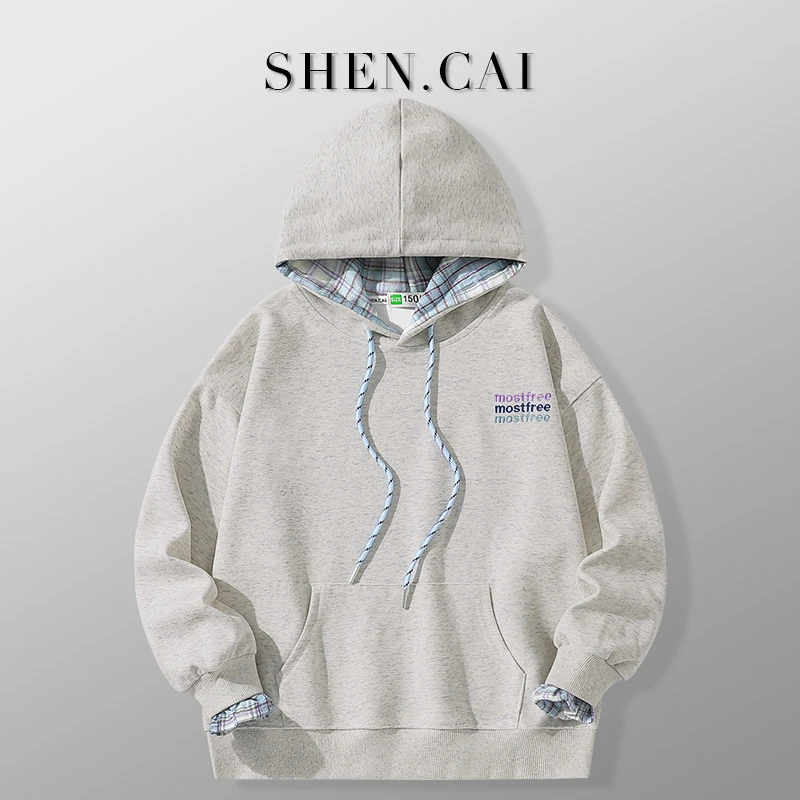 女大童卫衣秋装2025洋气青少年假两件连帽衫秋季学生女孩连帽上衣