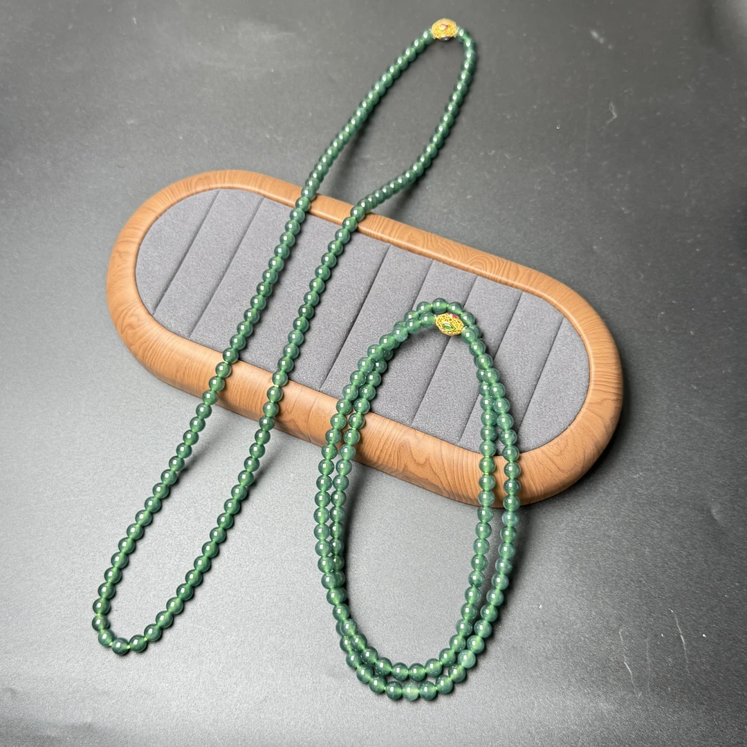 【绿庄】-6605-L12-大概尺寸（6mm+）-18k翡翠珠链-多样性/发一件