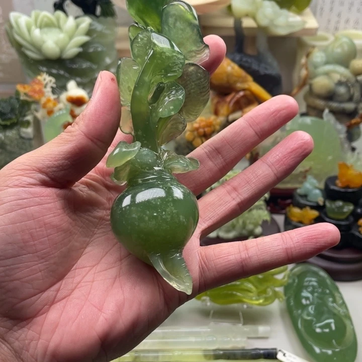 行***止蛇纹石玉未镶嵌四大名玉手把