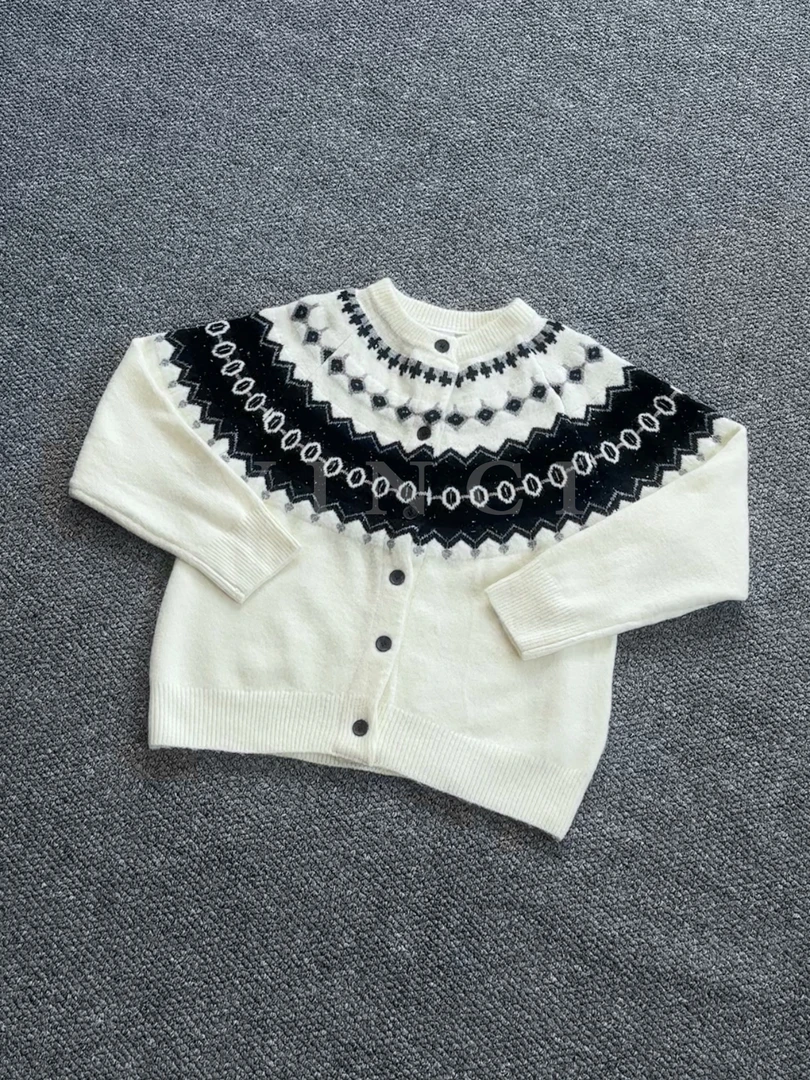 【Vince服饰】高级感费尔岛名族风开衫毛衣设计潮流男式长袖针织衫