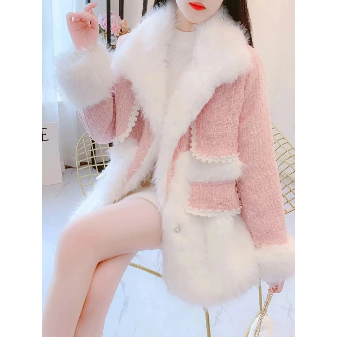 B711-B720毛衣网红洋气时尚宽松加绒加厚秋冬套头针织百搭女士