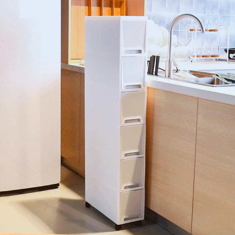 窄缝收纳厨房卫生间夹缝置物架床头卧室抽屉式大号收纳储物柜多层