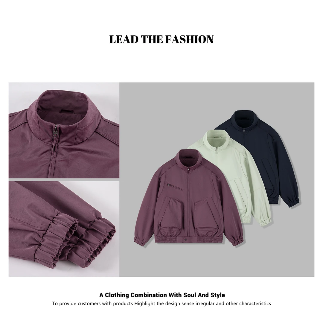 立领多口袋美式复古工装夹克男春秋痞帅美式复古cleanfit宽松外套