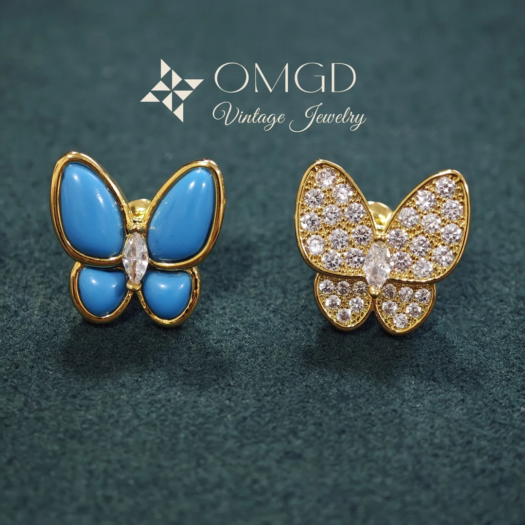 铜合金合成锆石耳饰 【D1115】耳钉 轻奢时尚设计款