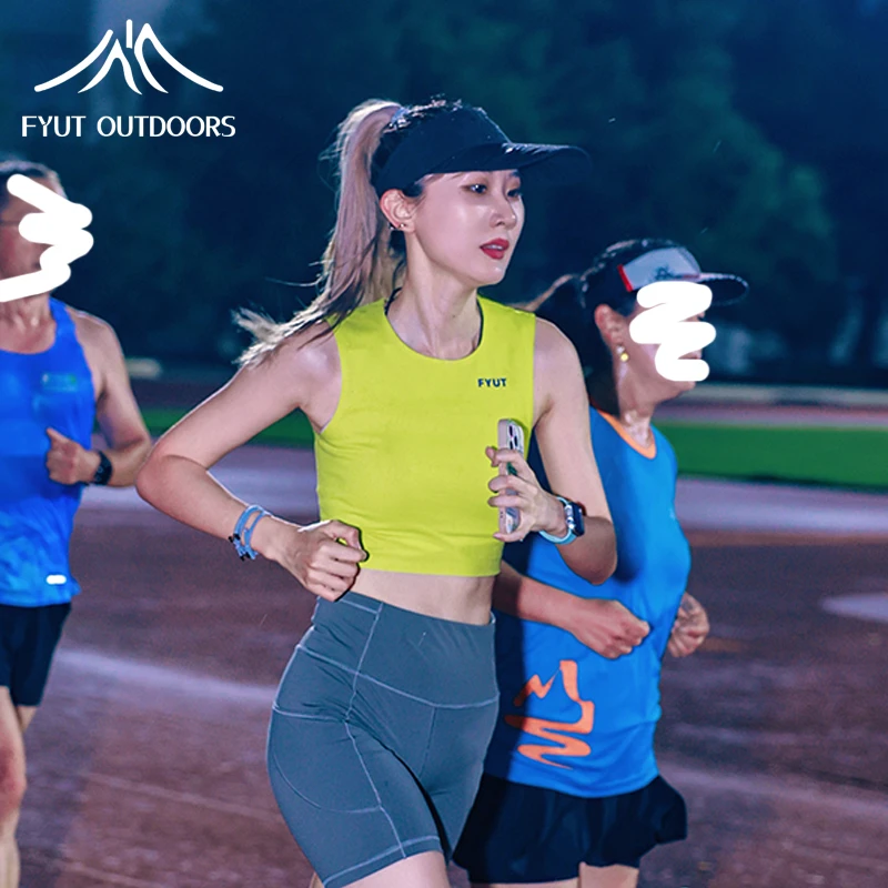 FYUT户外短款运动速干背心马拉松跑步排汗衫2025新款女无袖上衣