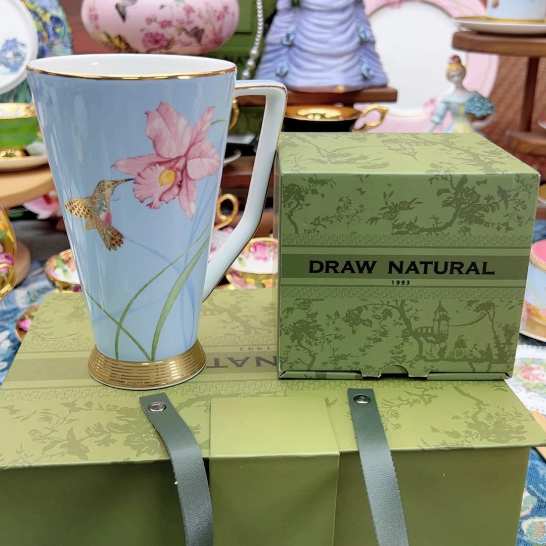 陶瓷自然写生卡特兰马克杯500毫升原盒