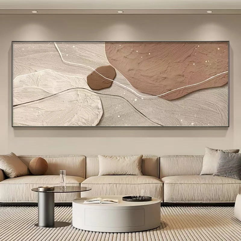 石来运转客厅装饰画高级感现代简约沙发背景墙挂画抽象大气墙壁画