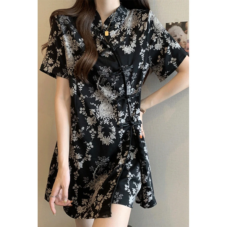 夏季大码女装胖新中式国风显瘦遮肉梨形身材短裤遮肚两件套装