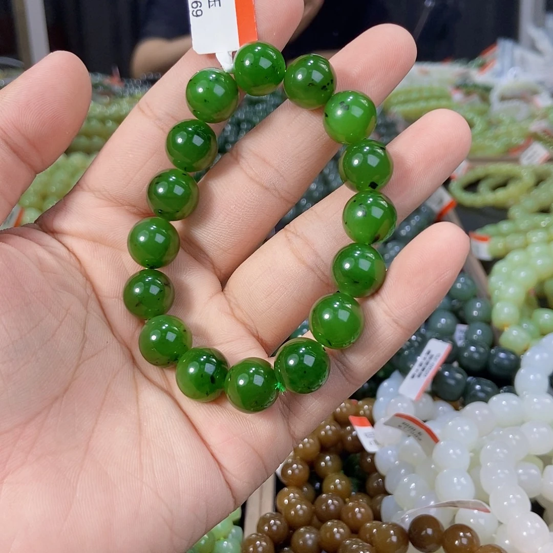 未镶嵌手串和田玉纯天然卡13碧玉3号矿多样性发一