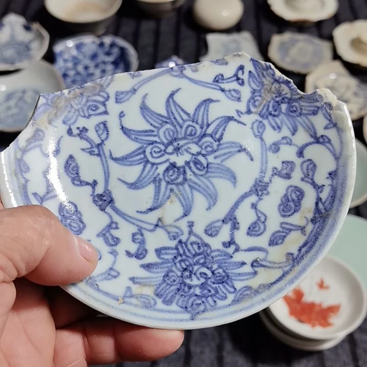 瓷片青花影青杯垫标夲