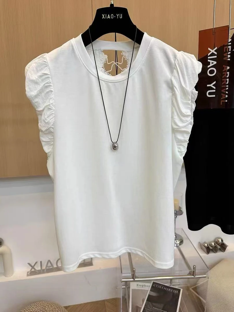 HUIHUI 欧货设计感后背镂空上衣·