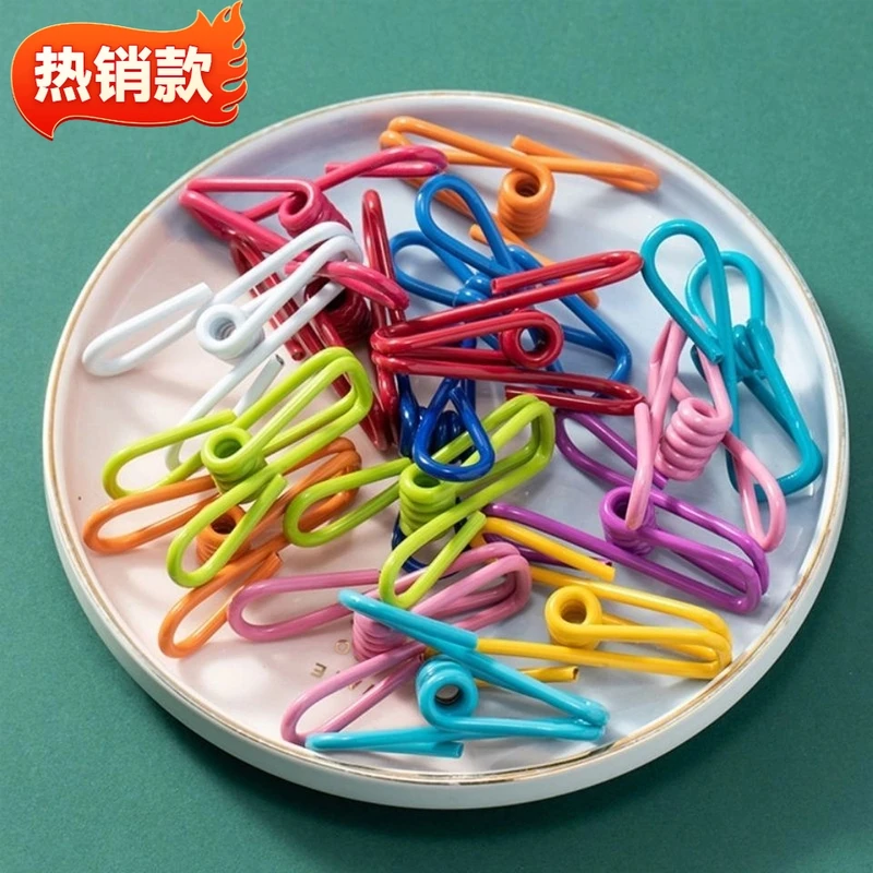 彩色小夹子零食封口夹票夹文件糖果色晾衣夹防风固定家用湿巾塑料