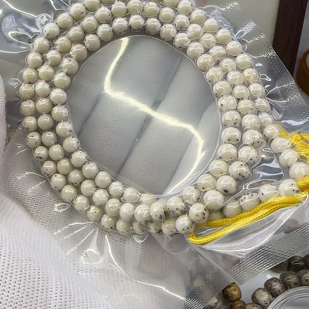 星月菩提手串卡6正圆瓷白通体