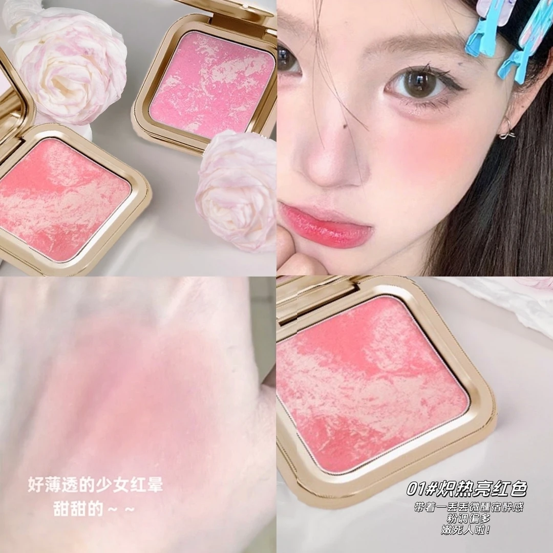 甜妹氛围感指南！纯欲低饱和五花肉腮红自然膨胀色收缩网红爆款