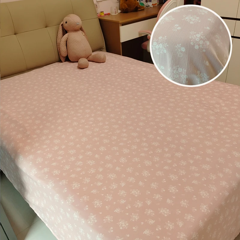 床单230*250cm秋冬新款厚款亲肤40支加厚加密邹邹纱