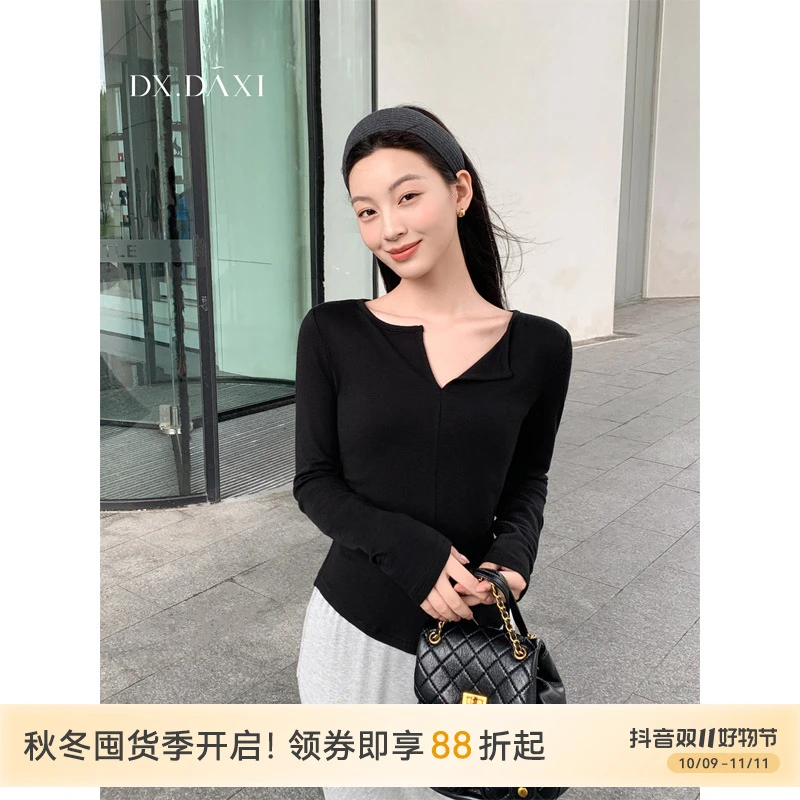 代大喜【柔静小调】基础百搭T恤女款爆款2025新款宽松显瘦纯色上衣