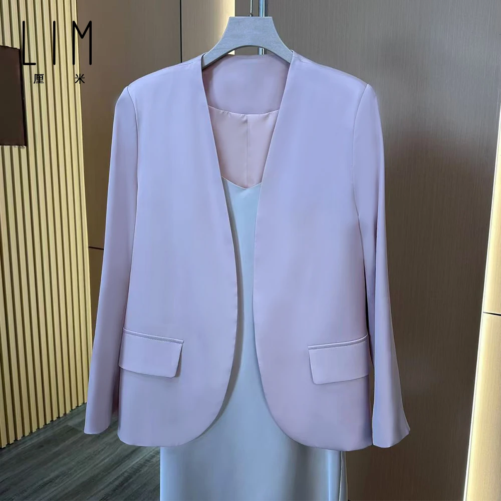 LIM厘米家醋酸缎面四季泼墨设计感高端印染新款西服上衣