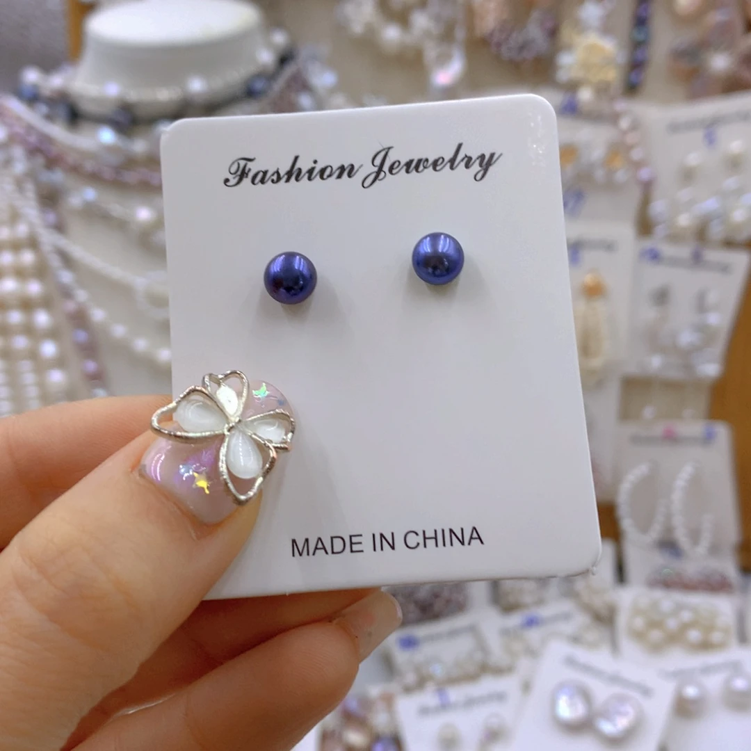 淡水珍珠耳饰合金