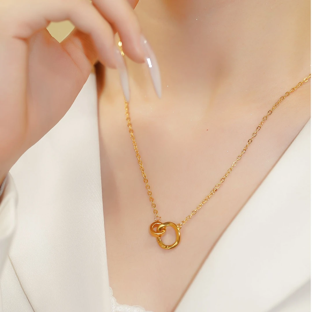 合金吊坠 爱无止境 莫比乌斯环七夕项链礼物精致百搭轻奢高级感