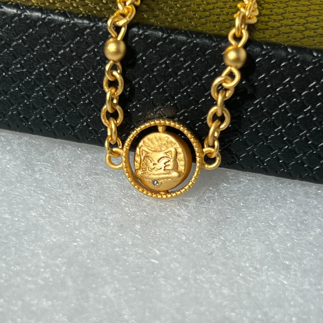 黄铜手链 狮贡原创方块猫猫手链