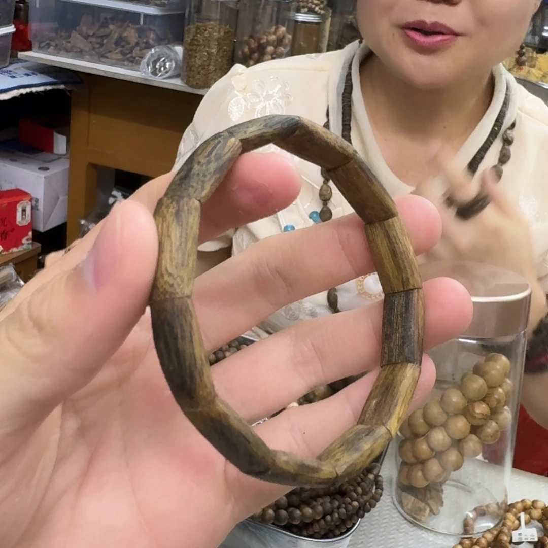 手串沉香木白棋沉水浮手镯单圈多样性发一