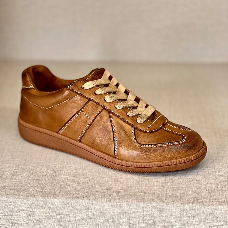 C编号 水洗马皮女鞋 德训鞋 四季鞋真皮鞋百搭女士 马卡龙配色