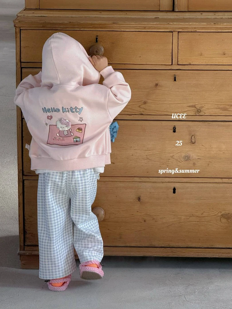 【釉兮】2025女童新款粉色连帽外套035