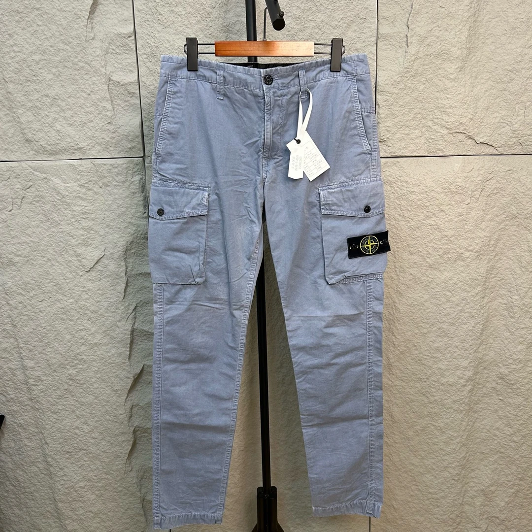 99新 STONE ISLAND 石头岛 水洗蓝双口袋工装长裤 32码 ys001360