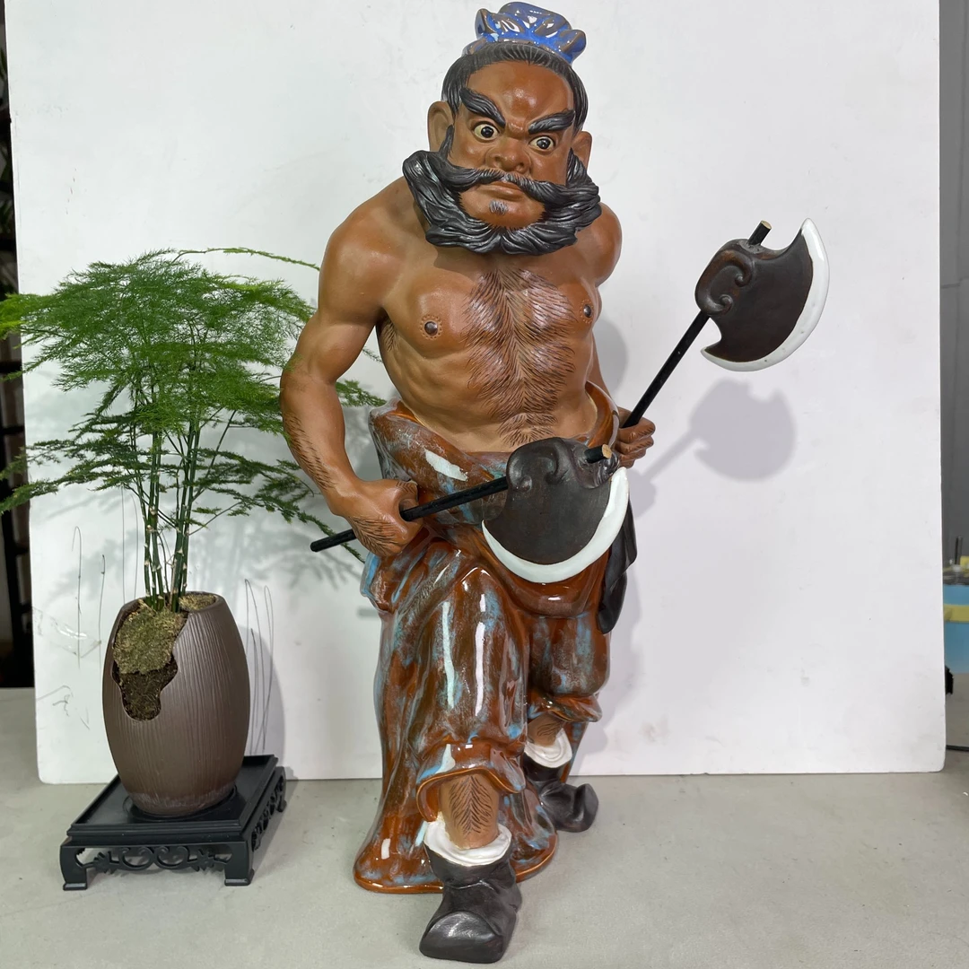 MEITAO/美陶《李奎》石湾公仔古铜流彩金窑变一夫当关万夫莫敌人物