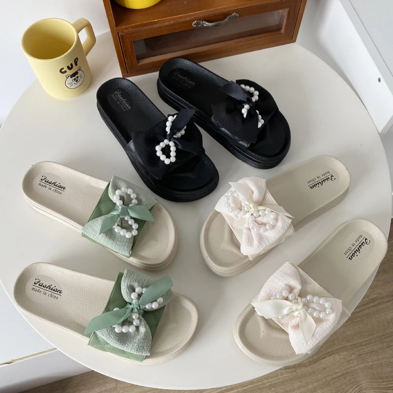 【粉丝福利】爆款夏季百厚底珍珠蝴蝶时尚外穿小香风女鞋