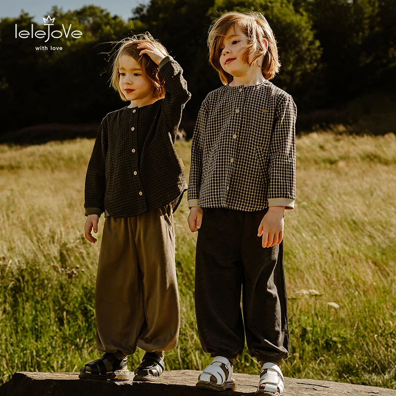 LELEJOVE北欧风儿童早秋薄款垂感收脚裤中性款4AT52732
