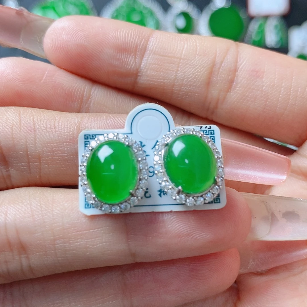 颈饰银S925镶嵌翡翠