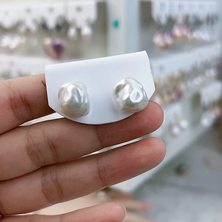 银S925镶嵌耳饰淡水珍珠