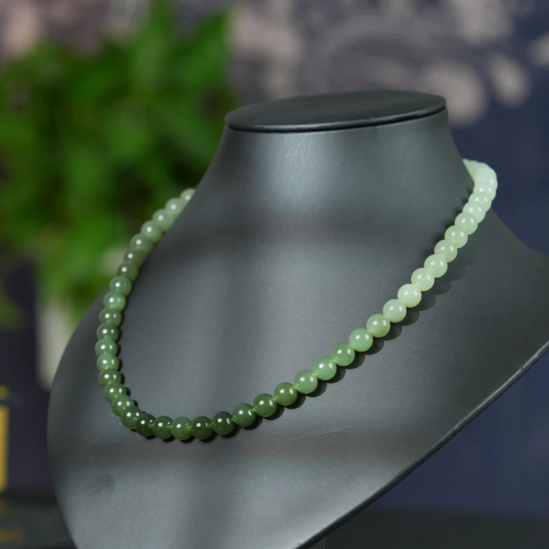 【甜宠年货节】和田玉晴水渐变项链8mm妈妈链