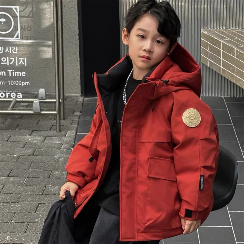 【加绒加厚】男童棉衣派克服2025加厚中大童新款男孩冬季儿童棉服