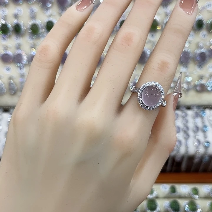 戒指萤石银S925镶嵌